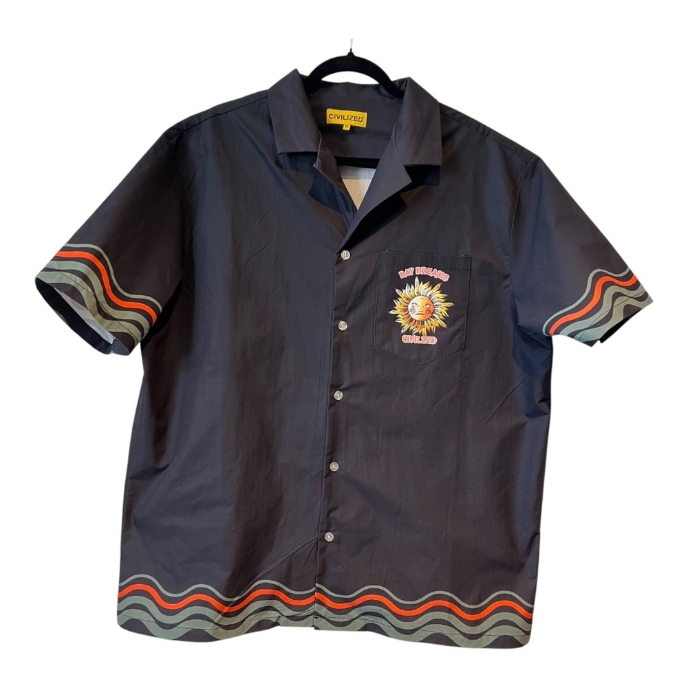 Civilized Clothing Brand Black Button Up Shirt Size XL